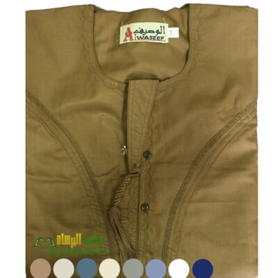 AL-WASEEF-THOBE-BUTTONS-LIGHT BROWN - STYLE